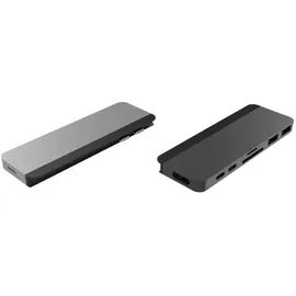 Hyper Drive Duo 7-in-2 Dock für MacBook Pro/Air - Space Gray, HD28C-SILVER, grau