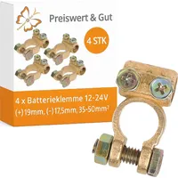 PRO PLUS 4 x Batteriepolklemmen 12-24V – 24V 35-50mm2, PKW Polklemmen