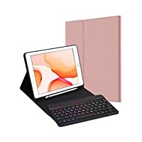 JADEMALL Tastatur Hülle für iPad 10.2 Zoll 9 Generation 2021/iPad 8 Gen 2020/iPad 7 Gen 2019/ iPad Air 3, QWERTZ Bluetooth Tastatur Kompatibel mit iPad 10.2 Zoll/iPad Pro 10.5 Zoll, Roségold
