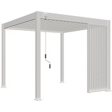 Weide Vertikale Lamellenwand für Weide Pergola 0,93m in Weiß aus Aluminium