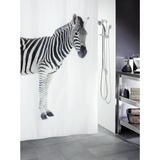 Venus Textil-Duschvorhang Zebra 180 x 200 cm, weiß