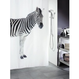 Venus Textil-Duschvorhang Zebra 180 x 200 cm, weiß
