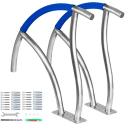 VEVOR Pool Haltegriff Edelstahl 76,2x 76,2cm Schwimmbad-Handlauf mit  50cm Nylon-Bezug Griffbogen 170kg Tragfähigkeit Einstiegshilfe Kurven-Design Geeignet für Schwimmbäder Spas Wasserparks usw.