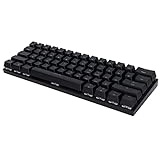 Mechanische Tastatur, 61 Tasten Tasten Mechanische Tastatur Professionelle Mechanische Tastaturunterstützung RGB USB Kabelgebundener Dual Mode Mechanische Gaming-Tastatur(schwarz Blauer Schaft)