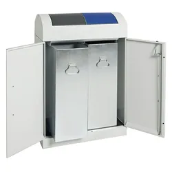 stumpf Abfalltrennung TD 2, RAL 7035/RAL 7016, RAL 5010, verz. Innenbehälter, 2x45 Liter