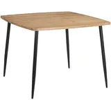 Stylife Esstisch, Schwarz, Akazie, Holz, Metall, Akazie, massiv, quadratisch, konisch, 80x76x80 cm, Esszimmer, Tische, Esstische, Esstische quadratisch