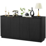 Okwish Sideboard 160 x 80 x 40 cm Schwarz