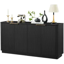 Okwish Sideboard 160 x 80 x 40 cm Schwarz