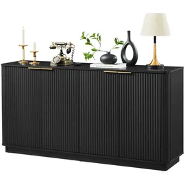 Okwish Sideboard 160 x 80 x 40 cm Schwarz