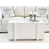 Truhe Couchtisch Holz massiv Wohnzimmertisch Truhentisch Kiste vintage weiß