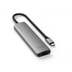 Satechi Satechi 7-i-1 USB-C Slim Multiport Adapter med Ethernet - Weltraumgrau