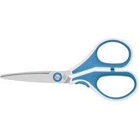Wedo Schere Edelstahl (13 cm gebürstet, Spezialschliff ergonomische Softtouch-griffe)