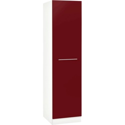 Seitenschrank WIHO KÜCHEN „Flexi2“ Schränke Gr. B/H/T: 50 cm x 200 cm x 57 cm, front: rot glanz, korpus: weiß Seitenschrank