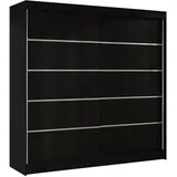silape Sofnet Schwebetürenschrank Schwarz, Holzwerkstoff, Rechteckig, 200x215x58 cm Schlafzimmer, Kleiderschränke, Schwebetürenschränke
