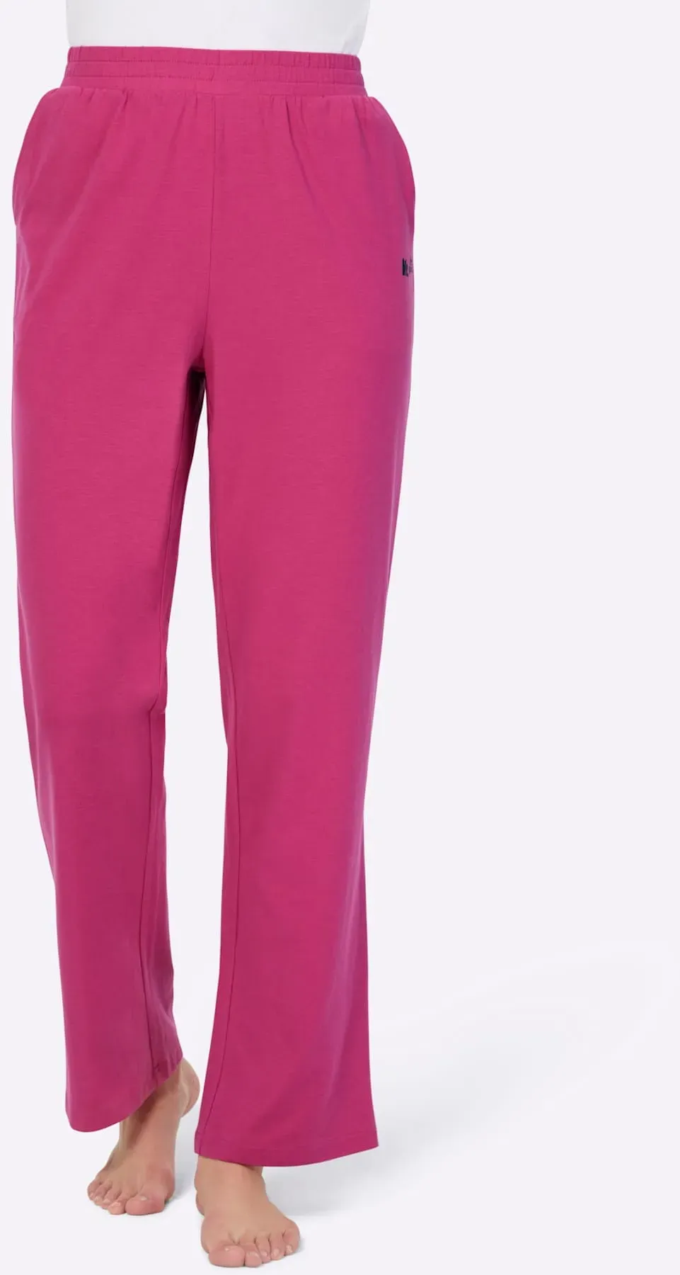 Dehnbund-Hose FEEL GOOD, Damen, Gr. 44/46, Normalgrößen, pink (fuchsia), 95% Baumwolle, 5% Elasthan, unifarben, Hosen