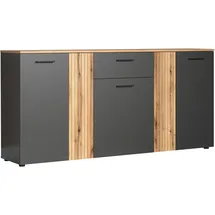 trendteam Kommode Esteban anthrazit Eiche Evoke Coast Nachbildung B/H/T: ca. 181x86x38 cm - anthrazit, Eiche