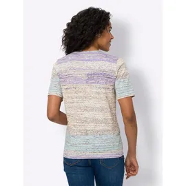 Classic Basics T-Shirt CLASSIC BASICS "Kurzarm-Shirt", Damen, Gr. 56, grün (ecru, kalkmint, bedruckt), 100% Baumwolle, gemustert, mehrfarbig, Rundhals, Shirts T-Shirt