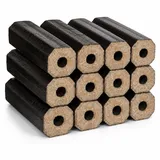Hartholzbriketts PINI-Kay Holzbriketts Brennholz 10kg Briketts, hoher Heizwert & geringer Aschegehalt, Schnell entzündbar - geeignet zum Heizen für Kamin oder Ofen + GRATIS HLKauf Block