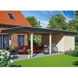 Einzelcarport SKANHOLZ "Wendland", beige (natur), H: 210cm, Carports
