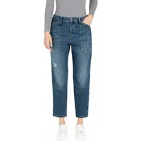 MAC Baggy Jeans Iowa in Mittelblau mit Destroyed-Effekten-D36
