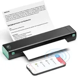 Itari Bluetooth Thermodrucker, Mobiler Drucker A4 Tragbarer Drucker Klein Kompakt - WLAN Portable Printer für Unterwegs und Tattoo, Handy Drucker A4 Unterstützt Thermopapier A4