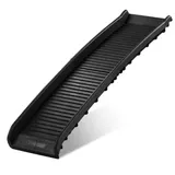 LEADZM Hundetreppe klappbar bis 50 kg, Einstiegshilfe für Kofferraum Hunderampe - 160x40 cm, Zweifach Faltbar und Robuste, Leicht Stabil, rutschfest Hunde-Treppe, Schwarz
