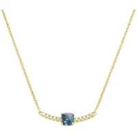 Luigi Merano Collier mit Edelstein & Brillanten, Gold 585 Ketten Blau Damen