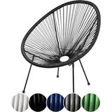 sunnypillow Acapulco Gartenstuhl 1 Stück  schwarz