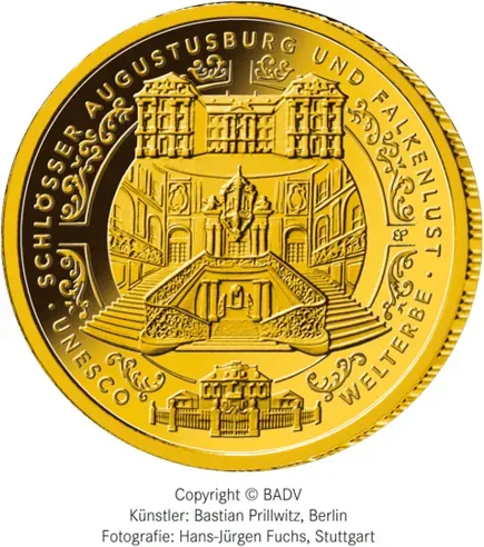 1/2 Unze Gold 100 Euro Deutschland 2018 UNESCO Welterbe - Augustusburg und Fa...