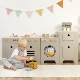 Musterkind MUSTERKIND® Kinder-Kühlschrank Mix & Match, warmgrau/natur, grau