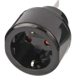 Reisestecker für Australien, China Steckdose und Schutzkontakt-Stecker, schwarz