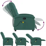 vidaXL Massagesessel Dunkelgrün Stoff 93 x 101 x 93 cm Grün mit Fernbedienung