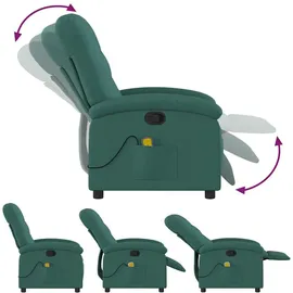 vidaXL Massagesessel Dunkelgrün Stoff 93 x 101 x 93 cm Grün mit Fernbedienung