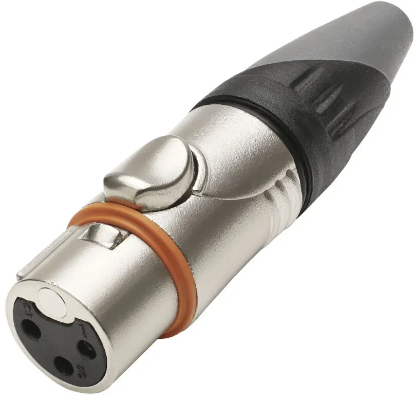 HICON XLR, wasserdicht und staubgeschützt IP67 im gesteckten Zustand , 3-pol , Metall-Kabelbuchse, versilberte(r) Kontakt(e), gerade