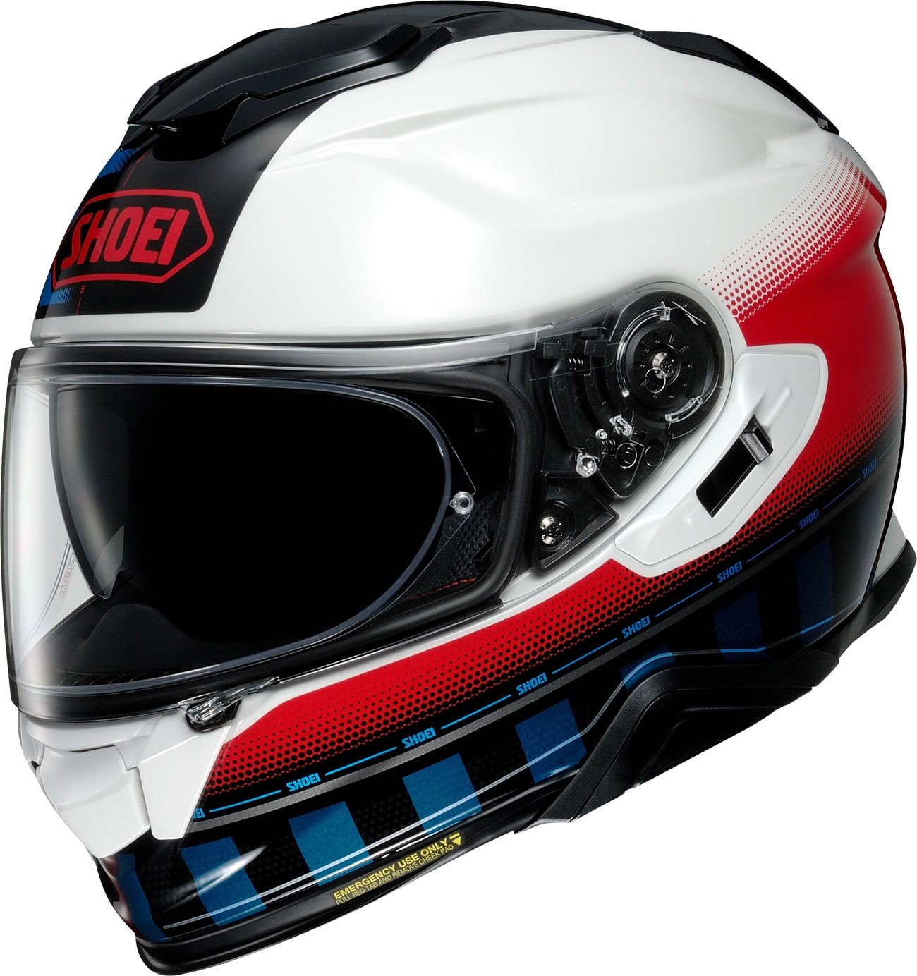 Shoei GT-Air II Tesseract, Integralhelm - Weiß/Schwarz/Rot/Blau - S