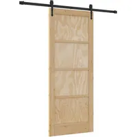 vidaXL Schiebetür Sonstiges ORKDAL Natur und Schwarz 83 x 202 cm