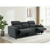 OTTO home 3-Sitzer OTTO HOME "SKAANE Struktur-Sofa, 229 cm, manuelle-u. elektrische Relaxfunktion", grau (anthrazit), B:229cm H:100cm T:100cm, 100% Polyester, Sofas, Relax-Funktion in 2 Sitzen, Kopfteilverstellung, Federkernpolsterung