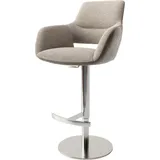 DeLife Barstuhl Yago-Flex Materialmix Mikrofaser Schlamm / Bouclé Schlamm Drehfußhöhenverstellbar Edelstahl drehbar Taschenfederkern, Barstühle