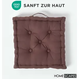 Homescapes Kissenbezug Homescapes 40 x 40 cm Braun