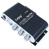 Fasizi LP-808 Tragbarer 12-V-MiNi-HiFi-Verstärker mit 3-A-Netzteil für Autotelefon zu Hause - Schwarz