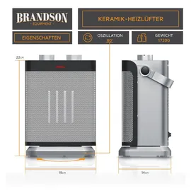 Brandson Heizlüfter 1800 W Schwarz/Silber