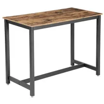 VASAGLE Bartisch 120 x 60 x 90 cm Braun/Schwarz