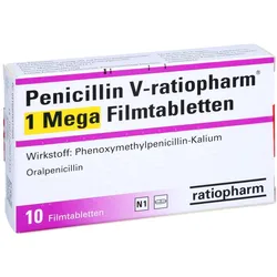 PENICILLIN V-ratiopharm 1 Mega Filmtabletten 10 St