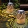 ETC Shop 3x LED Solarleuchte Metall braun H 16 cm,