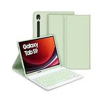 GOOJODOQ Tastatur Hülle für Samsung Galaxy Tab S9 2023, QWERTZ Abnehmbare Tastatur mit Schutzhülle für Neu Galaxy Tab S9 11 Zoll 2023 (SM-X710/SM-X716B/SM-X718U), Grün