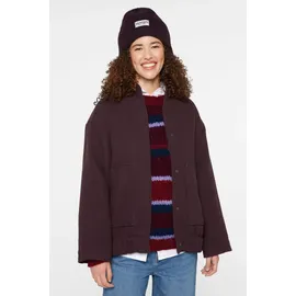 senses.the label Oversized Bomberjacke in Woll-Optik dunkelrot S/M,