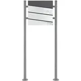 ML-Design Standbriefkasten Anthrazit-Marmoroptik inkl. Zeitungsfach