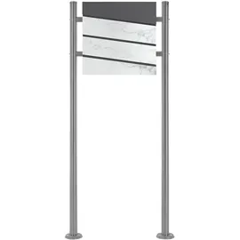 ML-Design Standbriefkasten Anthrazit-Marmoroptik inkl. Zeitungsfach
