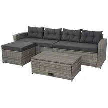 Mendler HWC-J34 Pollyrattan Lounge-Set grau