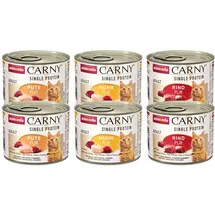 Animonda Carny Nassfutter Single Protein Mix Pur (6 x 200g), Katzen Nassfutter mit nur einer Proteinquelle von animonda, Katzenfutter für ausgewachsene Katzen